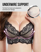Lace Underwire Padded Push Up Bra (3-COLOR SET)