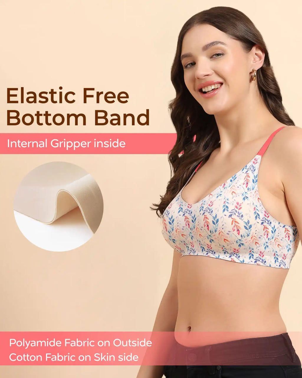 Tweens Bonded Printed lightweight Full-Coverage Padded Cotton Bra- (PACK OF 3)