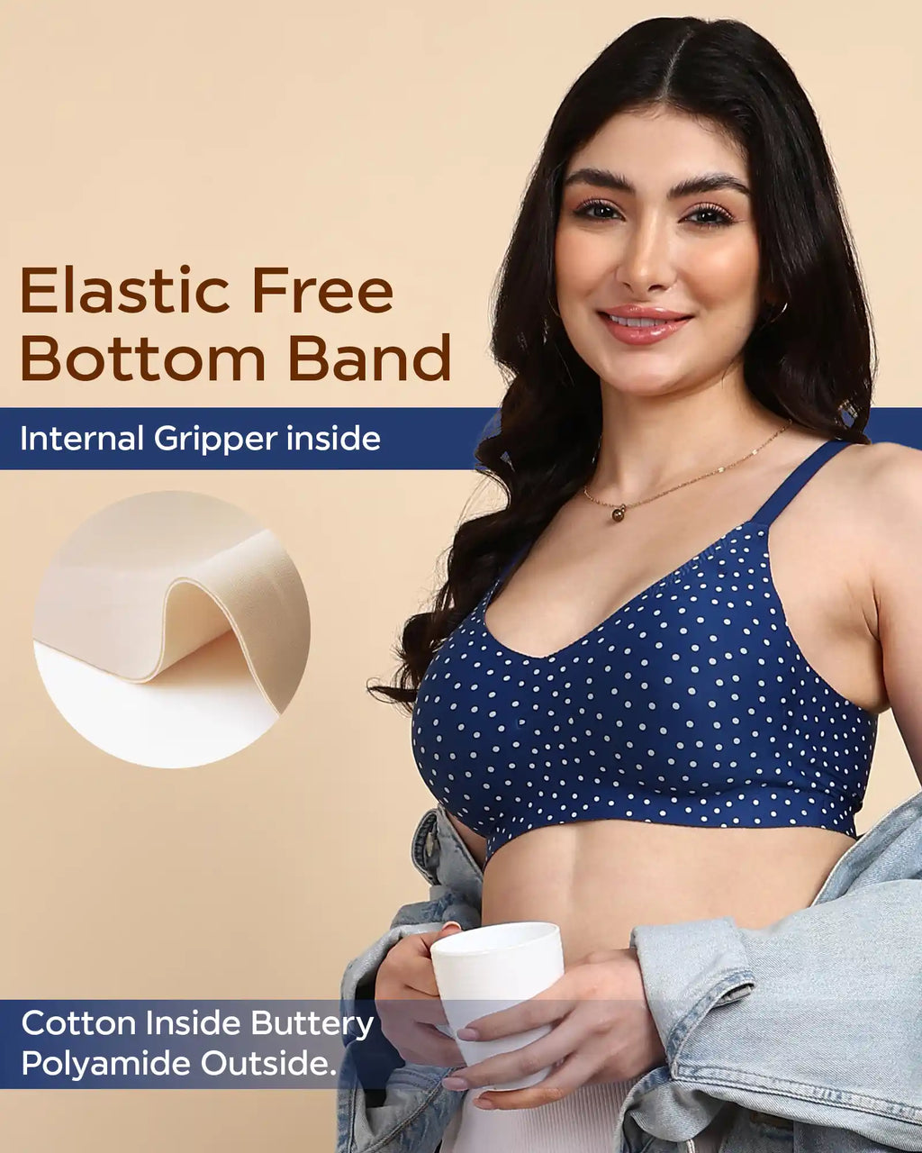 Tweens Bonded Printed lightweight Full-Coverage Padded Cotton Bra- (PACK OF 3)
