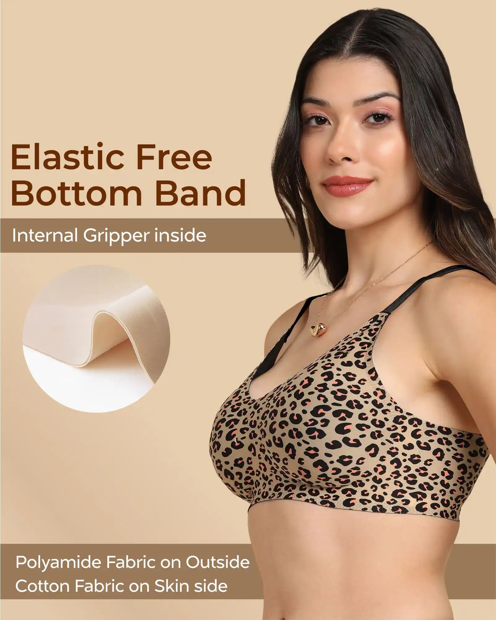 Tweens Bonded Printed lightweight Full-Coverage Padded Cotton Bra- (PACK OF 3)