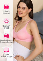 Bonded Designer Fabric Light Weight Padded Seamless Bra