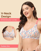 Tweens Bonded Printed lightweight Full-Coverage Padded Cotton Bra- (PACK OF 3)