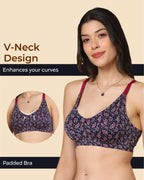 Tweens Bonded Printed lightweight Full-Coverage Padded Cotton Bra- (PACK OF 3)