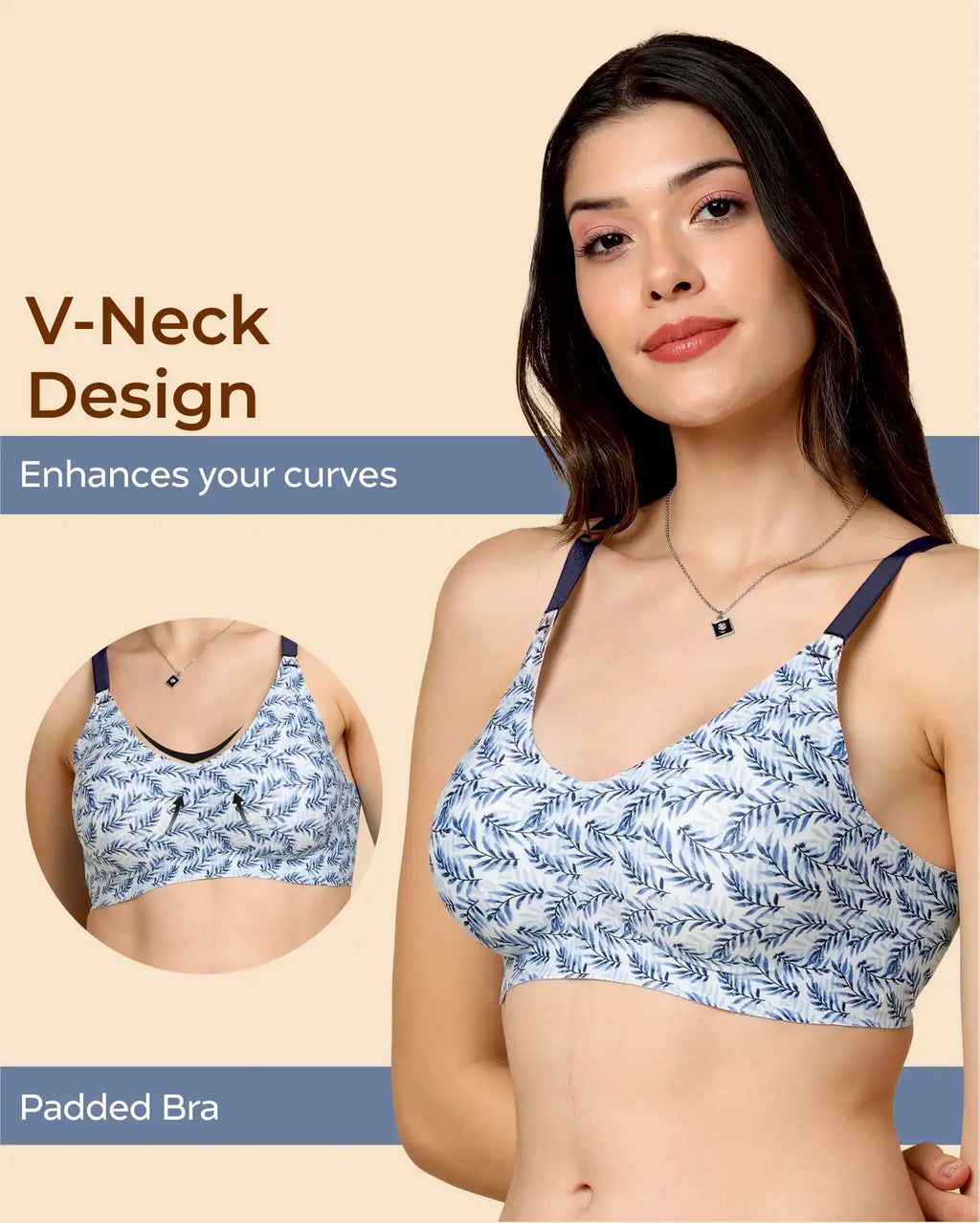Tweens Bonded Printed lightweight Full-Coverage Padded Cotton Bra- (PACK OF 3)