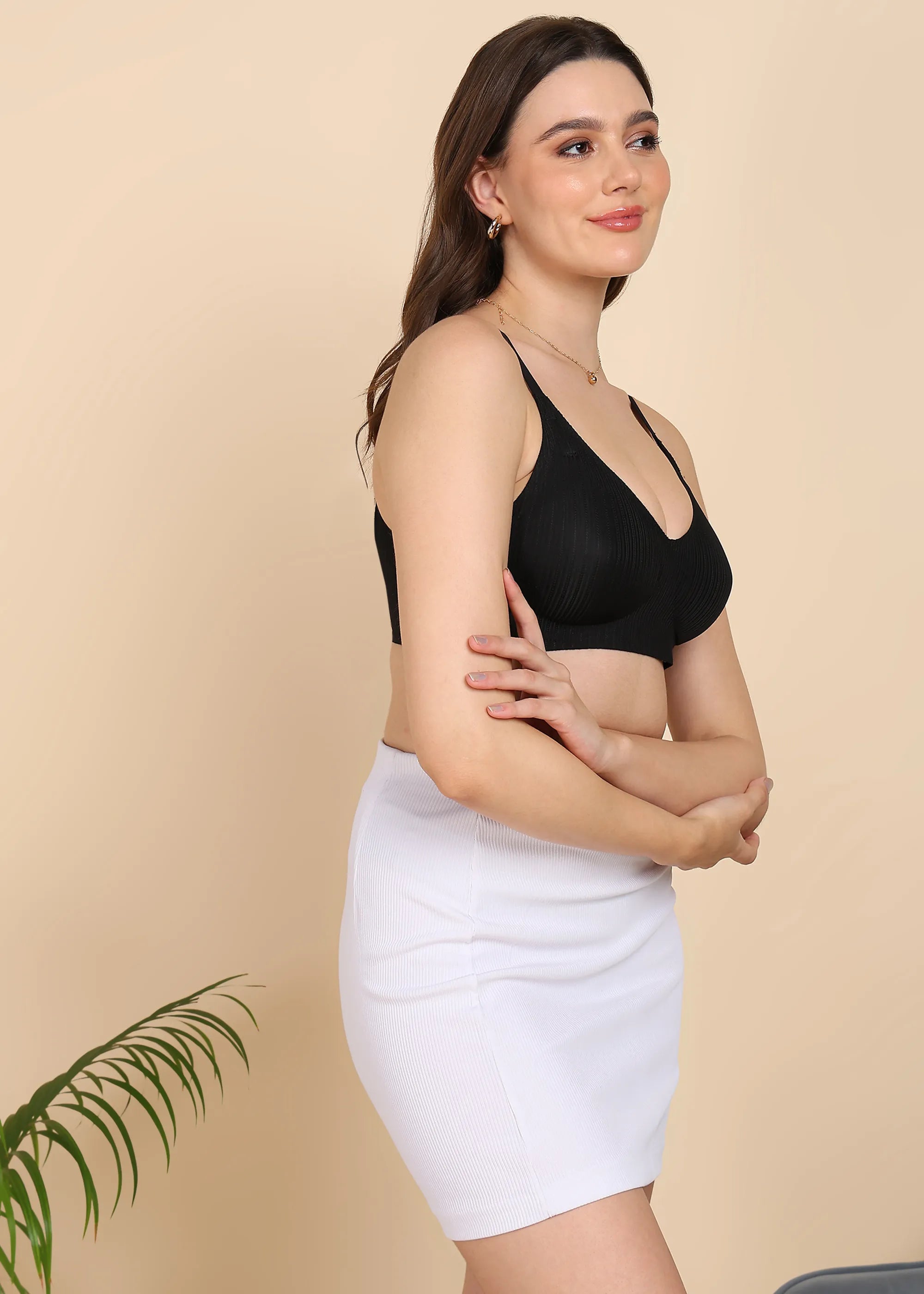 Bonded Designer Fabric Light Weight Padded Seamless Bra