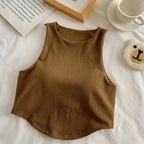 Seamless Padded Double Lining Crop Vest (4-COLOR SET)