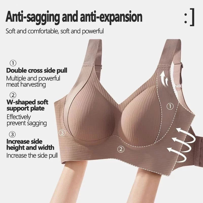 Plus Size / Big Breast Comfortable & lightweight Anti Sagging Seamless Bra (4-COLOR SET)