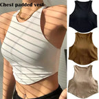 Seamless Padded Double Lining Crop Vest (4-COLOR SET)