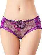 COMBO (6-PIS) Embroidered lace Flower Panties Women's Sexy Transparent Low-Rise Ladies Briefs-thinqpink