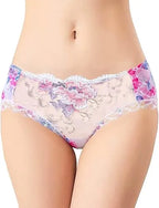 COMBO (6-PIS) Embroidered lace Flower Panties Women's Sexy Transparent Low-Rise Ladies Briefs-thinqpink